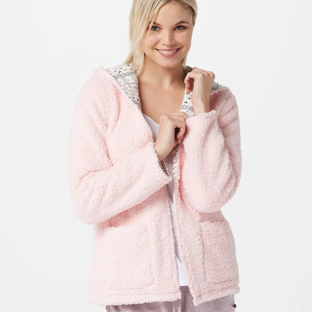 MUK LUK pink faux sherpa jacket